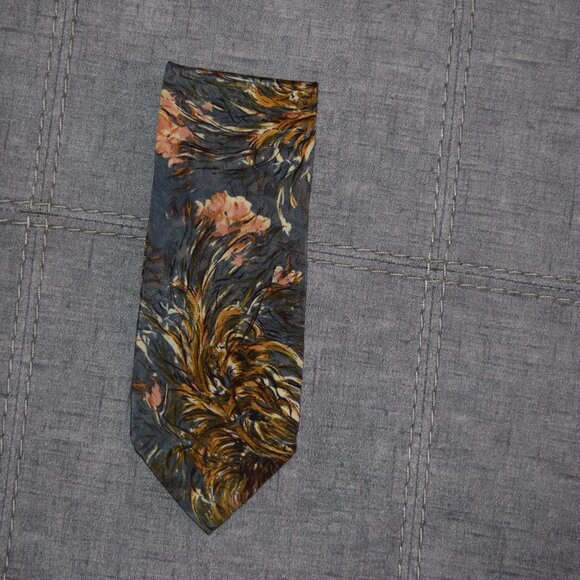 Valentino Cravatte Italian Silk Tie – Abstract Painterly Print, Made in Italy - Picture 1 of 6